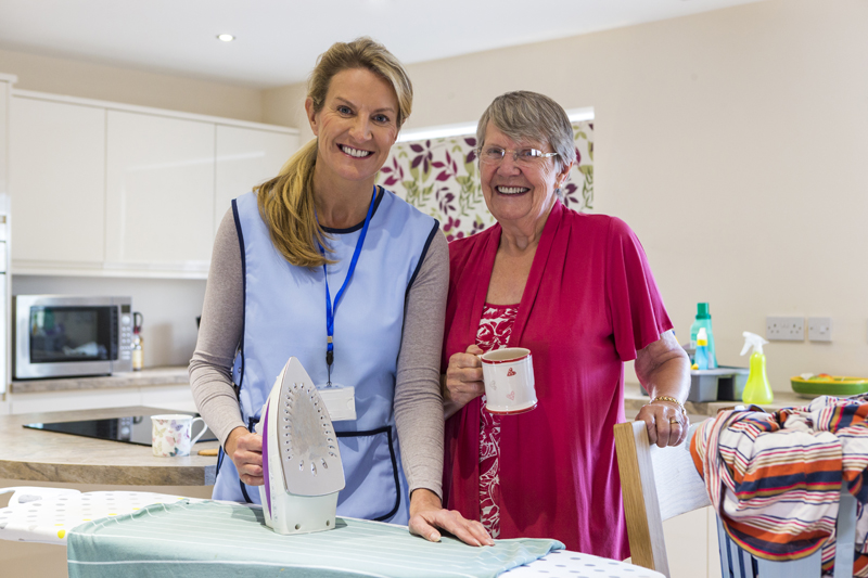 Ironing for old lady